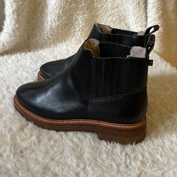 Botkier faux shearling lined leather chelsea boots 6 - Picture 4 of 9